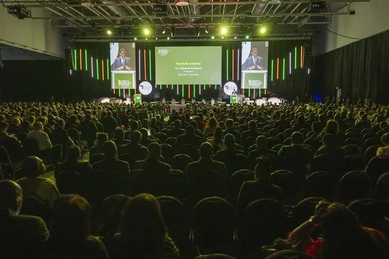 Delegates attend a keynote session at Mining Indaba