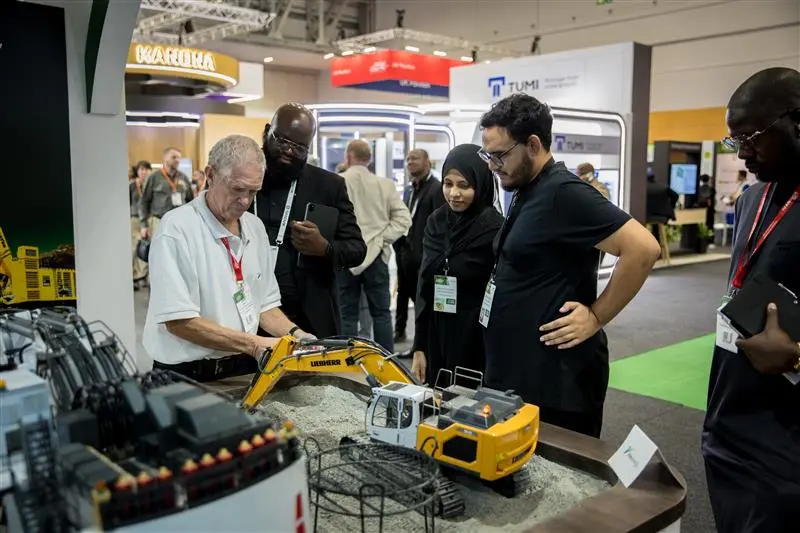 Delegates exploring mining technology on the exhibition floor