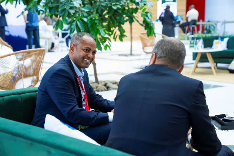 Professionals networking at the Explorers Showcase