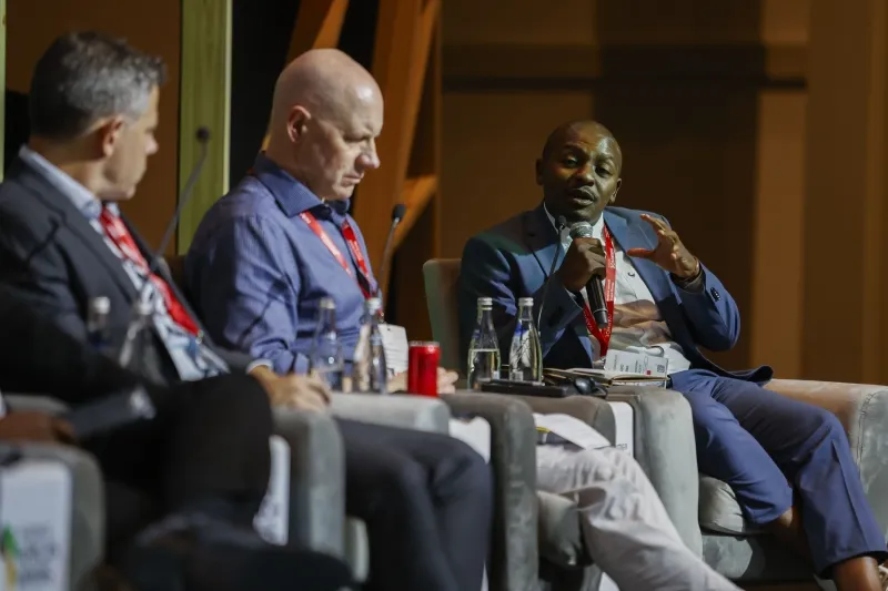 Industry leaders discuss mining challenges during a panel session at Mining Indaba