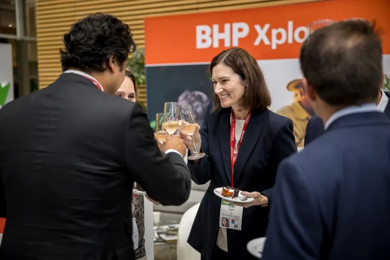 Sponsors networking with mining industry professionals