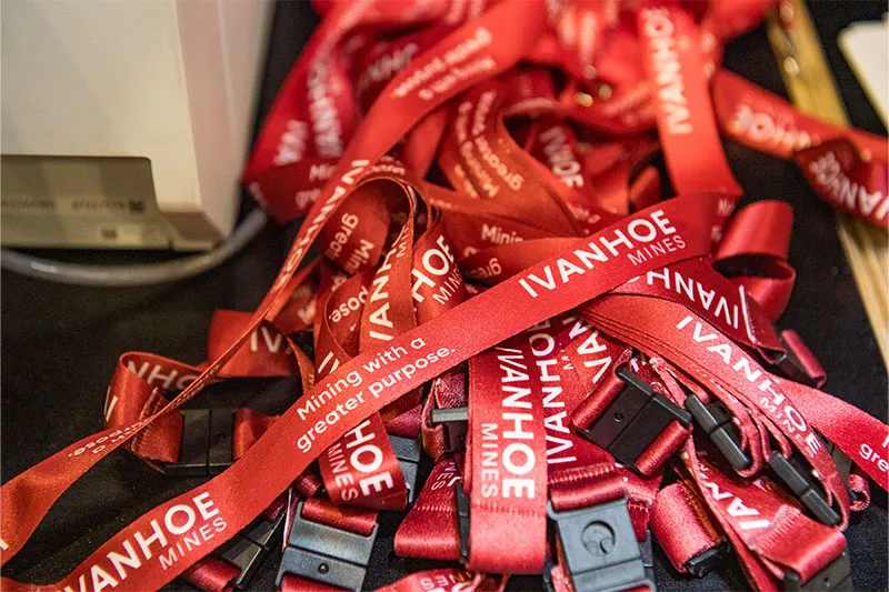 Branded sponsor lanyards at Mining Indaba