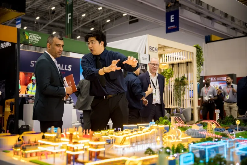 Mining technology demonstration on the exhibition floor