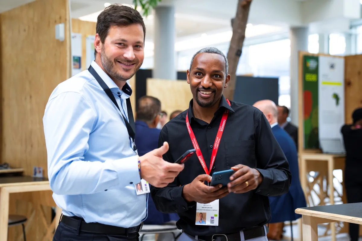 Exploration professionals networking at the Explorers Showcase