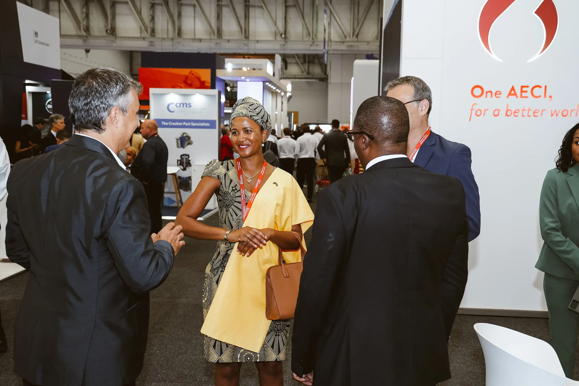Exhibitors networking with mining industry professionals at Mining Indaba