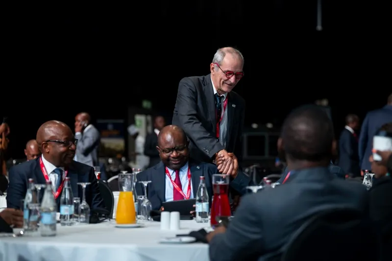 Industry leaders networking at a Mining Indaba roundtable