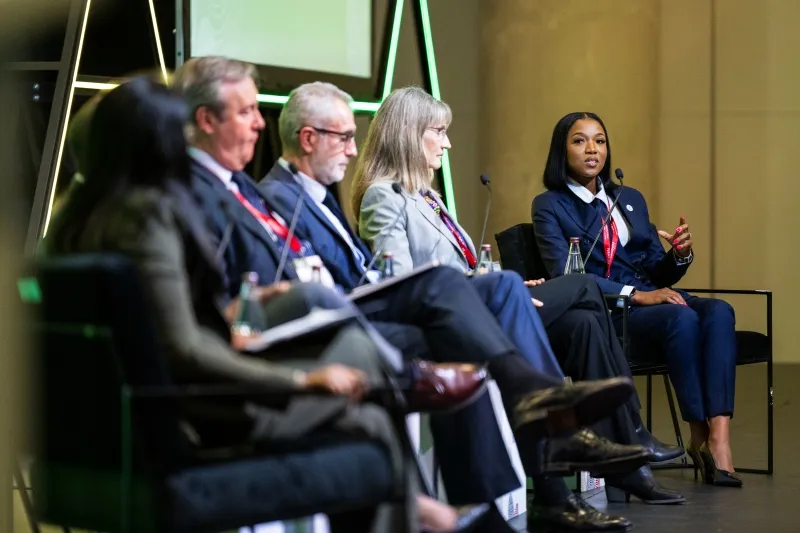 Industry experts share insights during a panel discussion at Mining Indaba