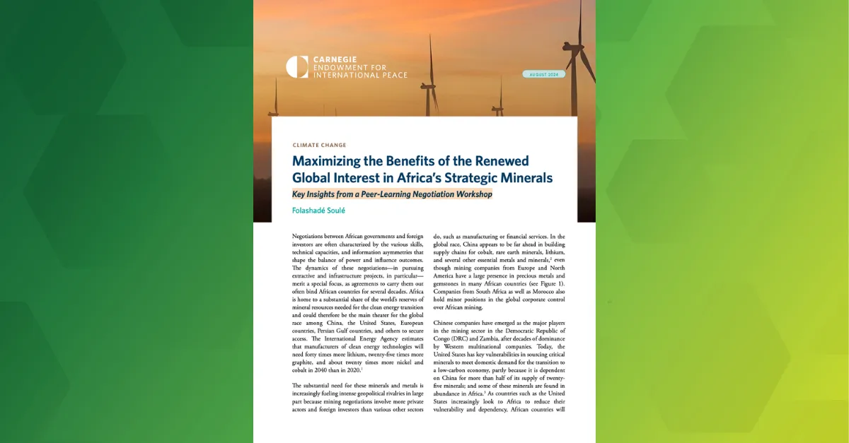 Renewed Global Interest in Africa’s Strategic Minerals Report Cover